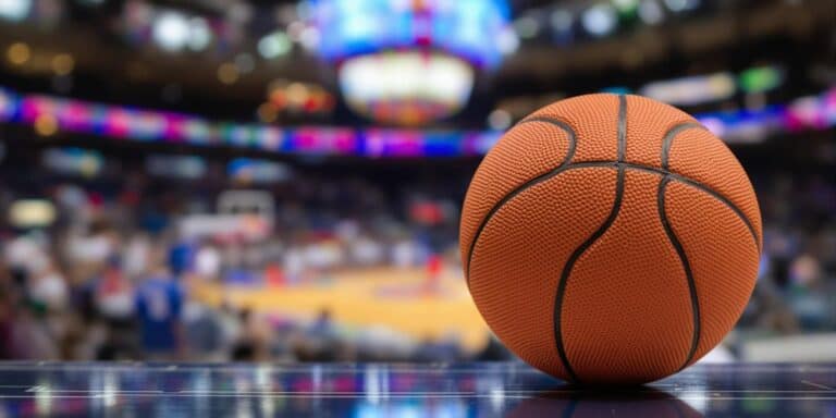 Sports betting odds with a basketball.