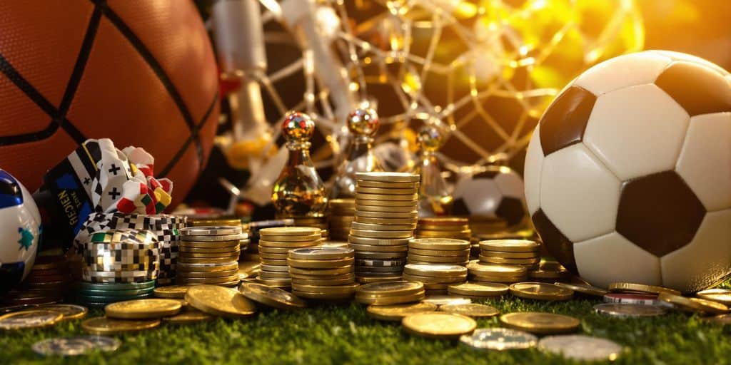 Sports betting strategy elements in a vibrant display.